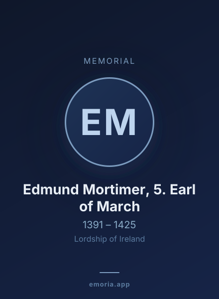 Memorial portrait of Edmund Mortimer, 5. Earl of March