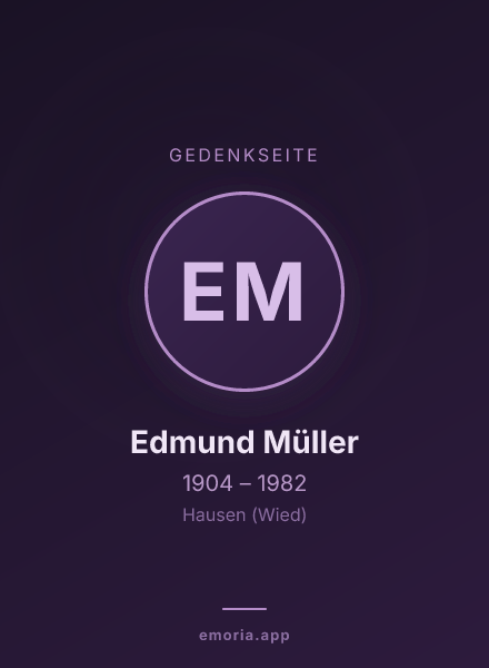 Gedenkportrait von Edmund Müller