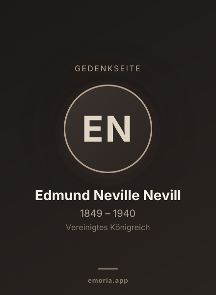 Gedenkportrait von Edmund Neville Nevill