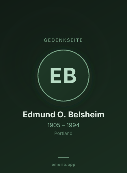 Gedenkportrait von Edmund O. Belsheim