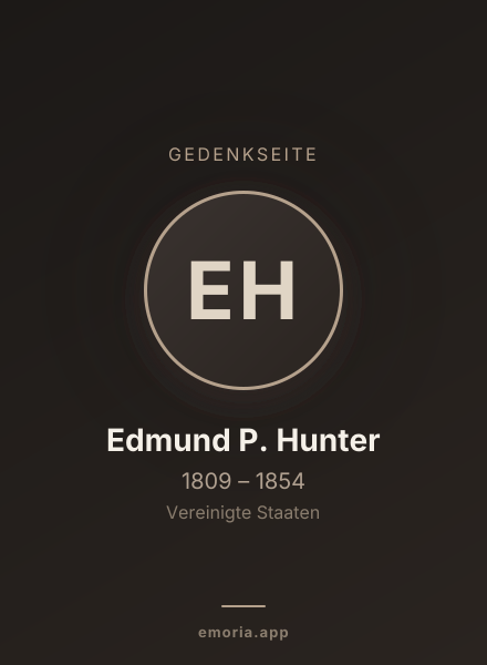 Gedenkportrait von Edmund P. Hunter