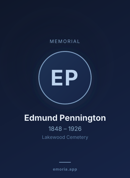 Memorial portrait of Edmund Pennington
