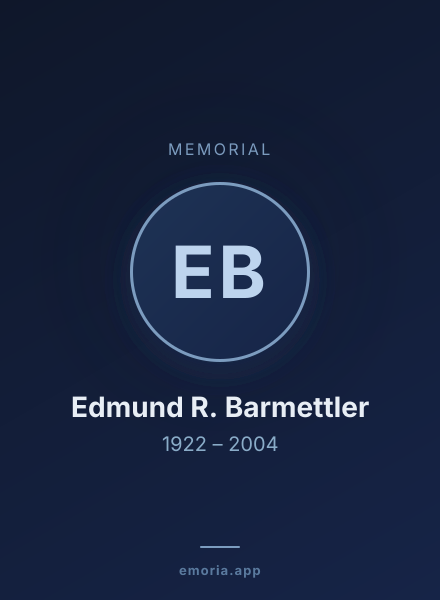 Memorial portrait of Edmund R. Barmettler