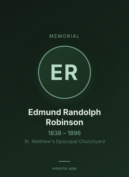 Memorial portrait of Edmund Randolph Robinson