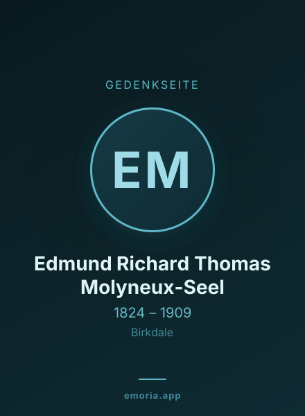 Gedenkportrait von Edmund Richard Thomas Molyneux-Seel