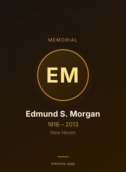 Memorial portrait of Edmund S. Morgan