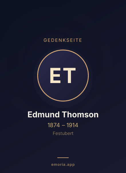 Gedenkportrait von Edmund Thomson