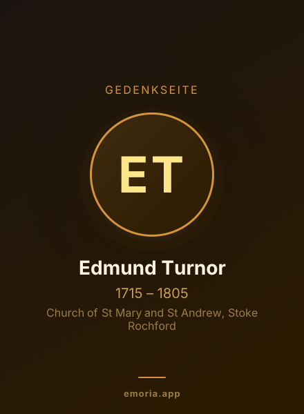 Gedenkportrait von Edmund Turnor