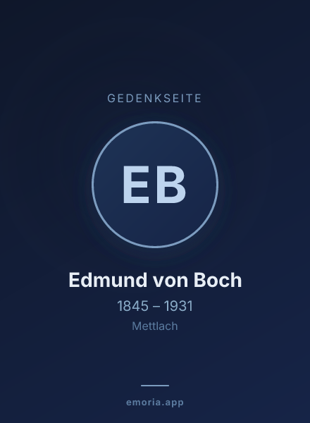 Gedenkportrait von Edmund von Boch