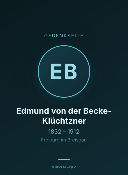 Gedenkportrait von Edmund von der Becke-Klüchtzner