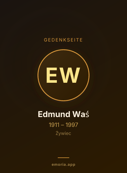 Gedenkportrait von Edmund Waś