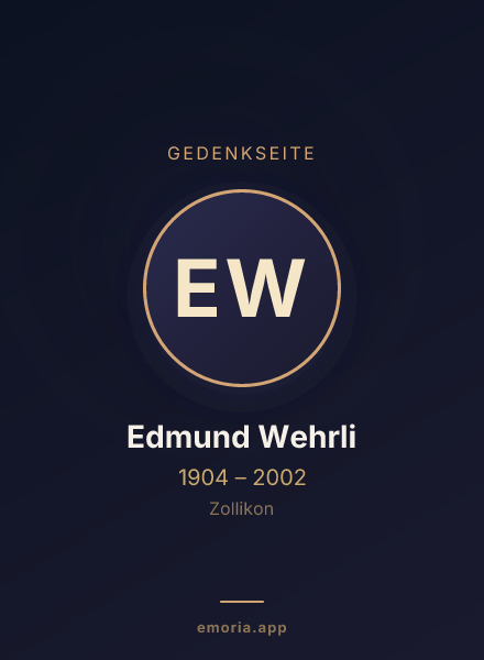 Gedenkportrait von Edmund Wehrli