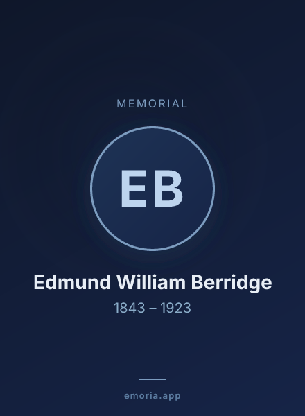 Memorial portrait of Edmund William Berridge