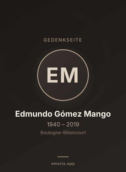 Gedenkportrait von Edmundo Gómez Mango