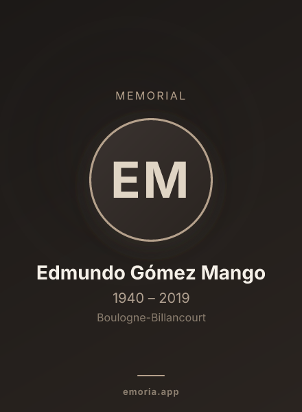 Memorial portrait of Edmundo Gómez Mango