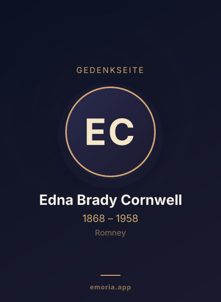 Gedenkportrait von Edna Brady Cornwell