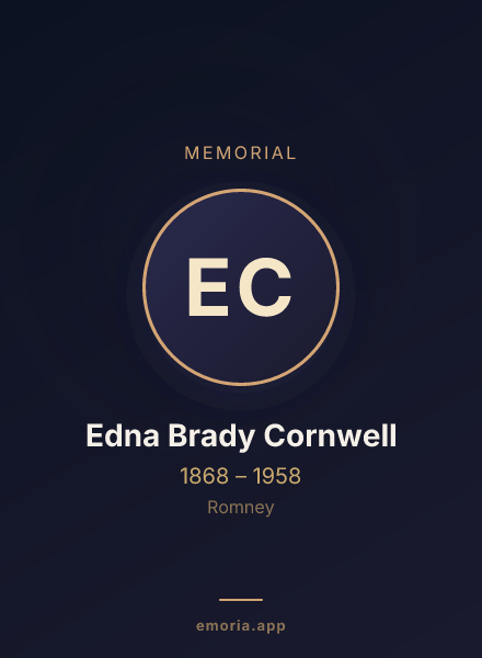 Memorial portrait of Edna Brady Cornwell