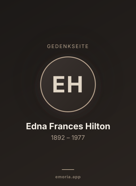 Gedenkportrait von Edna Frances Hilton