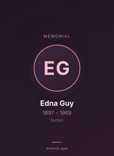 Memorial portrait of Edna Guy