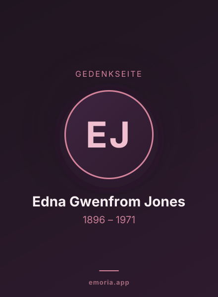 Gedenkportrait von Edna Gwenfrom Jones