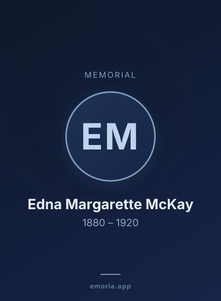Memorial portrait of Edna Margarette McKay