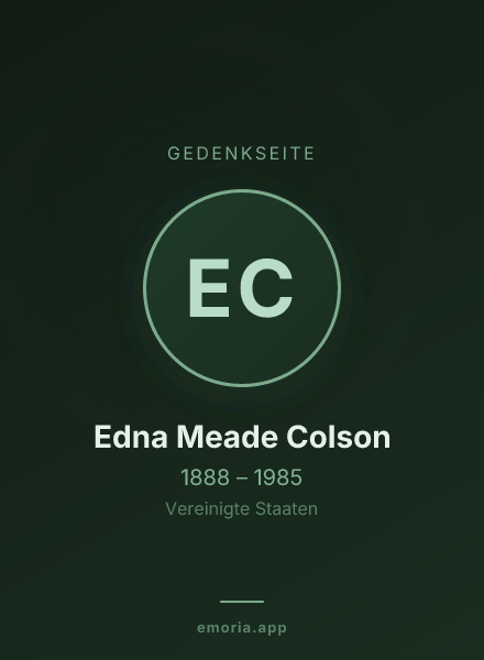 Gedenkportrait von Edna Meade Colson