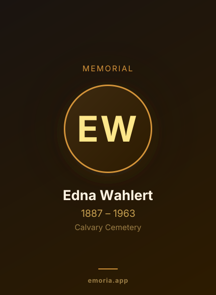 Memorial portrait of Edna Wahlert