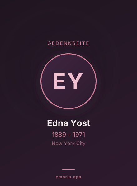 Gedenkportrait von Edna Yost