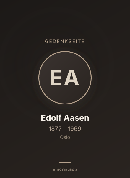 Gedenkportrait von Edolf Aasen