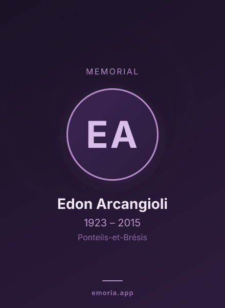 Memorial portrait of Edon Arcangioli