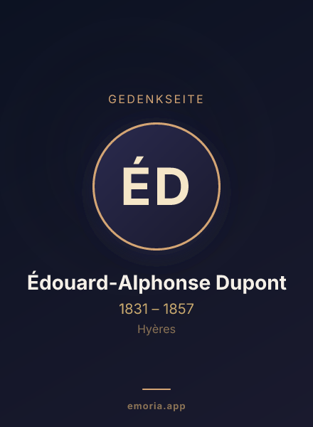 Gedenkportrait von Édouard-Alphonse Dupont