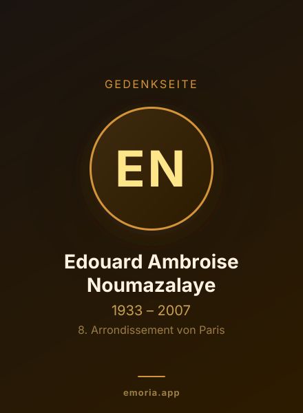 Gedenkportrait von Edouard Ambroise Noumazalaye