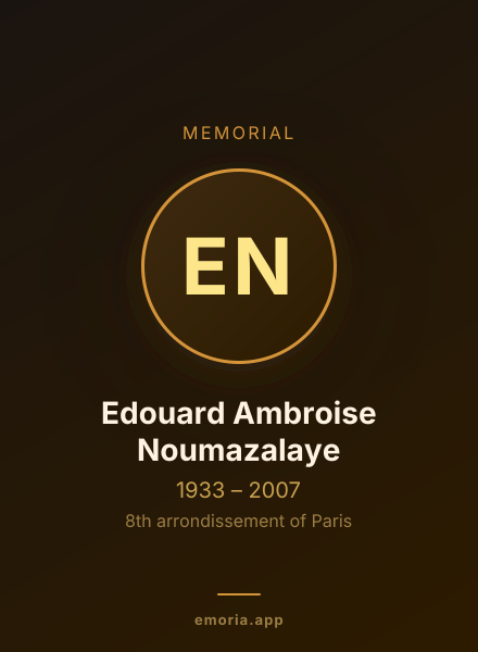 Memorial portrait of Edouard Ambroise Noumazalaye