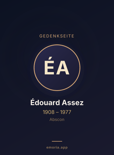 Gedenkportrait von Édouard Assez
