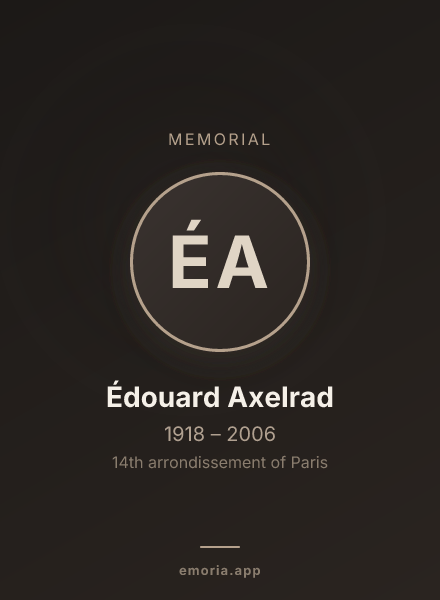 Memorial portrait of Édouard Axelrad