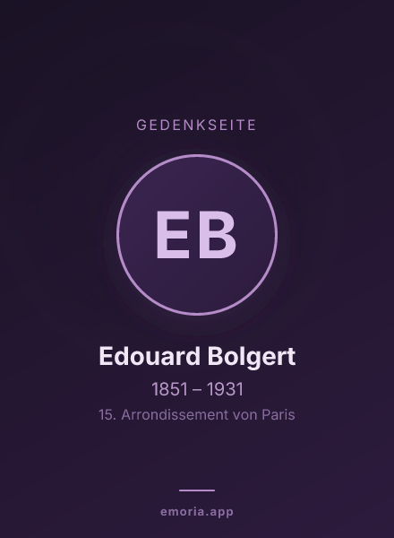 Gedenkportrait von Edouard Bolgert