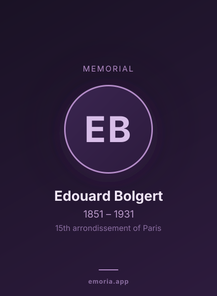 Memorial portrait of Edouard Bolgert