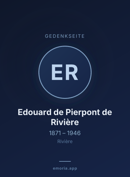 Gedenkportrait von Edouard de Pierpont de Rivière