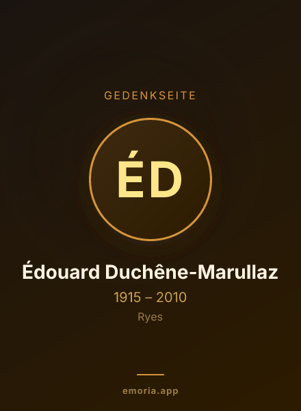 Gedenkportrait von Édouard Duchêne-Marullaz