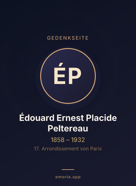 Gedenkportrait von Édouard Ernest Placide Peltereau
