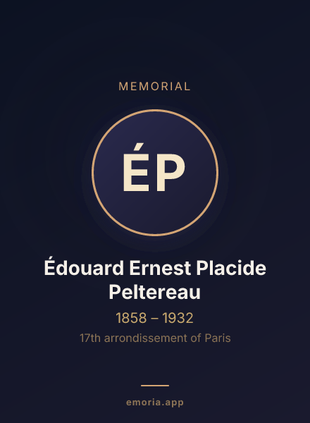 Memorial portrait of Édouard Ernest Placide Peltereau