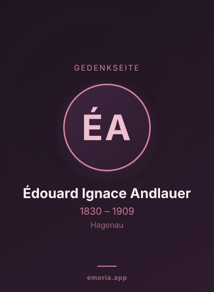 Gedenkportrait von Édouard Ignace Andlauer