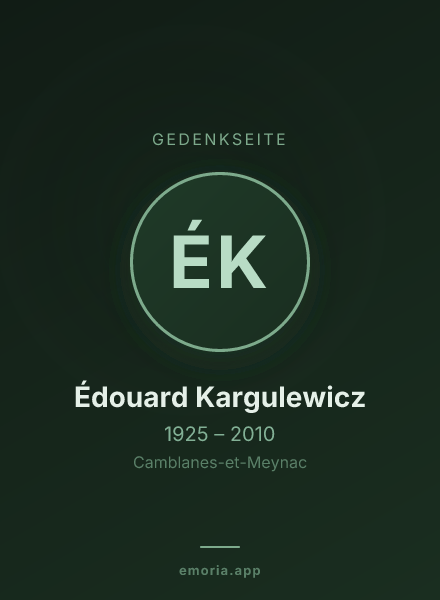 Gedenkportrait von Édouard Kargulewicz