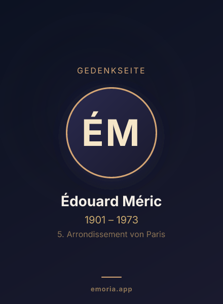 Gedenkportrait von Édouard Méric