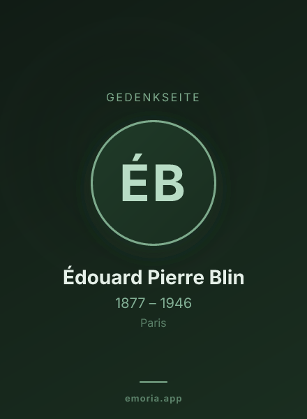 Gedenkportrait von Édouard Pierre Blin