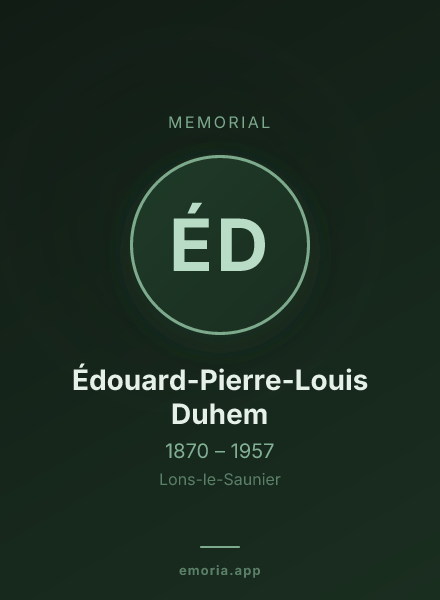 Memorial portrait of Édouard-Pierre-Louis Duhem