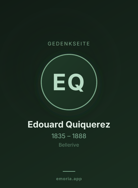 Gedenkportrait von Edouard Quiquerez