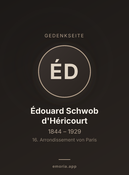 Gedenkportrait von Édouard Schwob d'Héricourt