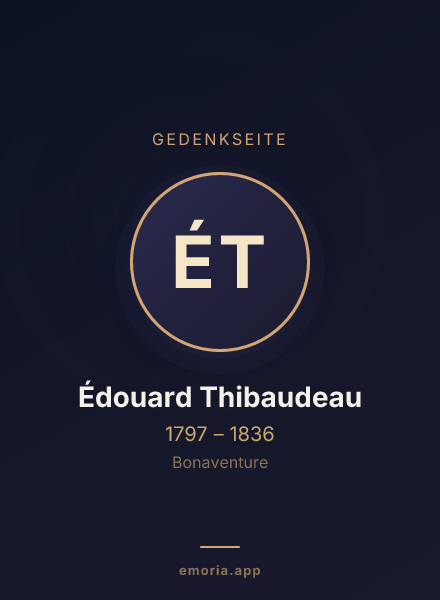 Gedenkportrait von Édouard Thibaudeau