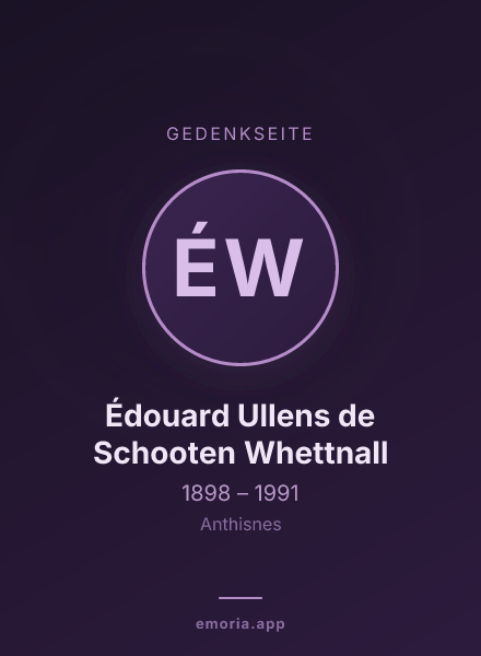 Gedenkportrait von Édouard Ullens de Schooten Whettnall